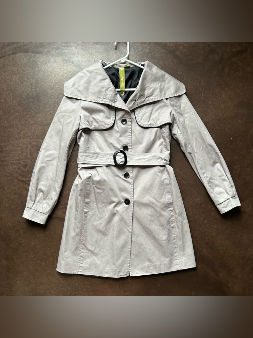 Soia & kyo- classic light tan 100% cotton shell spring trench coat- size medium